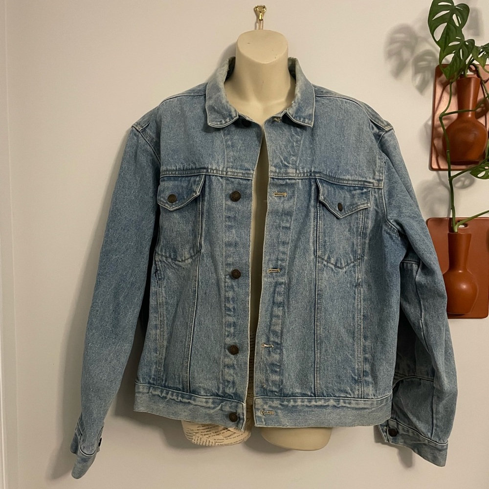 Vintage Calvin Klein Light Denim Jacket Large Distressed
